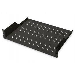Digitus | 2U Fixed Shelf for Racks | DN-19 TRAY-2-SW | Black | Perfect for storage of components which are not 483 mm (19 ) suit