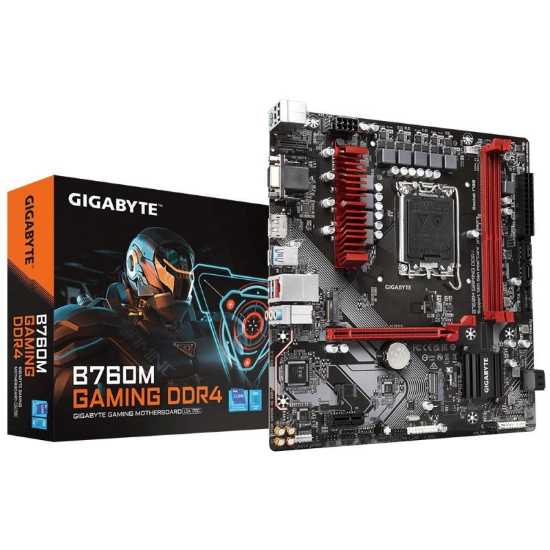 Mainboard|GIGABYTE|Intel B760 Express|LGA1700|Micro-ATX|Memory DDR4|Memory slots 2|1xPCI-Express 3.0 1x|1xPCI-Express 4.0 16x|2x