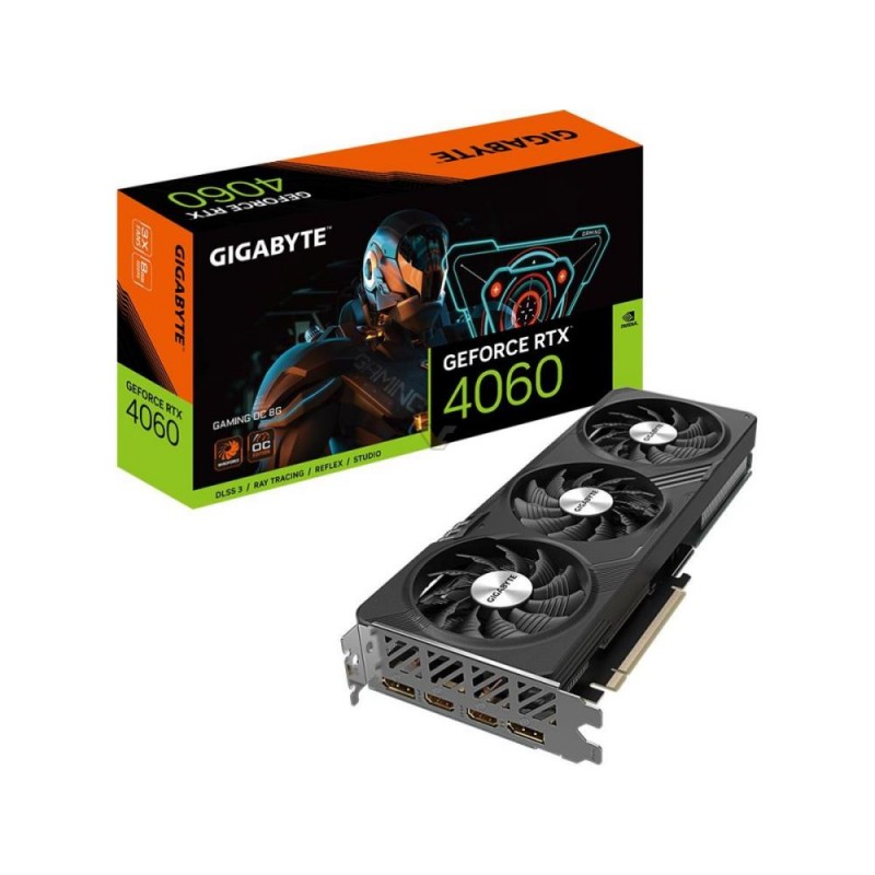 Graphics Card|GIGABYTE|NVIDIA GeForce RTX 4060|8 GB|GDDR6|128 bit|PCIE 4.0 16x|Dual Slot Fansink|2xHDMI|2xDisplayPort|GV-N4060GA