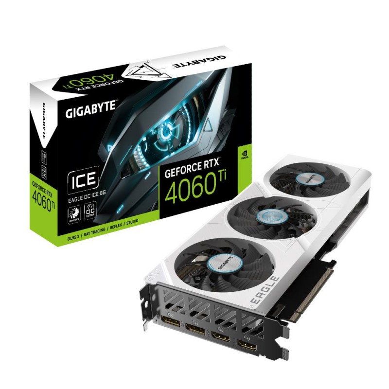 Graphics Card|GIGABYTE|NVIDIA GeForce RTX 4060 Ti|8 GB|GDDR6|128 bit|PCIE 4.0 16x|GPU 2550 MHz|2xHDMI|2xDisplayPort|GV-N406TEAGL