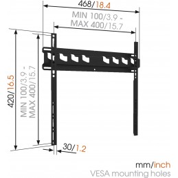 Vogels | Wall mount | MA3000-A | Fixed | 32-55 " | Maximum weight (capacity) 60 kg | Black