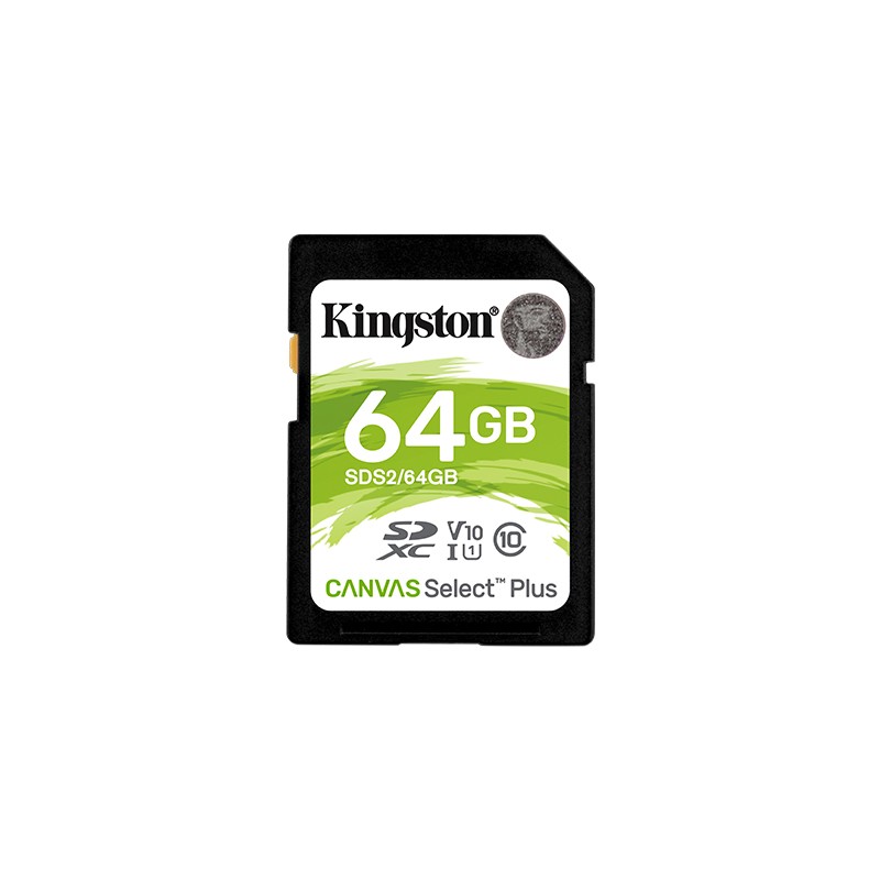 Kingston | Canvas Select Plus | UHS-I | 64 GB | SDXC | Flash memory class 10