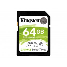 Kingston | Canvas Select Plus | UHS-I | 64 GB | SDXC | Flash memory class 10