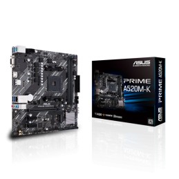 Asus | PRIME A520M-K | Processor family AMD | Processor socket AM4 | DDR4 | Memory slots 2 | Supported hard disk drive interface