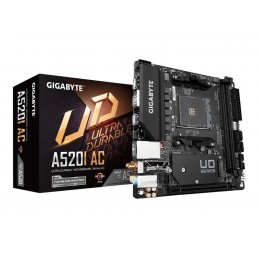 Gigabyte | A520I AC | Processor family AMD | Processor socket AM4 | DDR4 DIMM | Memory slots 2 | Number of SATA connectors 4 | C