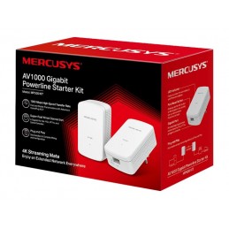 Mercusys | AV1000 Gigabit Powerline Starter Kit | MP500 KIT | 1000 Mbit/s | Ethernet LAN (RJ-45) ports 1