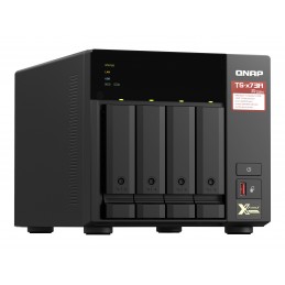 QNAP | 4-Bay QTS and QuTS hero NAS | TS-473A-8G | Up to 4 HDD/SSD Hot-Swap | AMD Ryzen | Ryzen V1500B Quad-Core | Processor freq