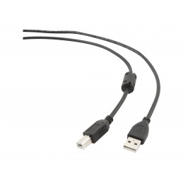 USB 2.0 A-plug B-plug 3 m (10 ft) cable with ferrite core | Cablexpert